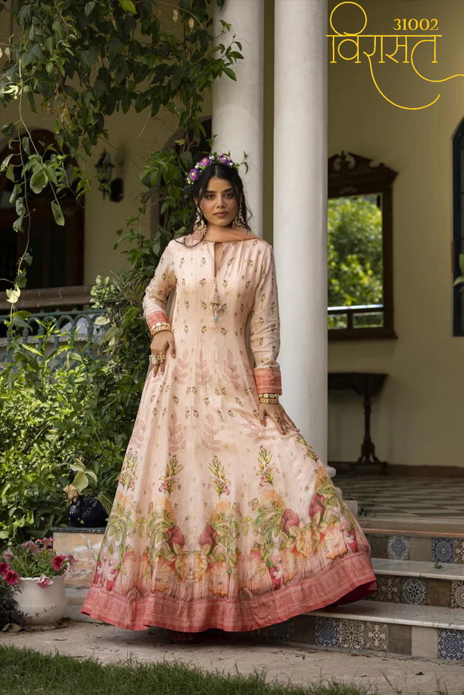 Virasat Bela Jacquard Heavy Designer Wedding Wear Gown Wholesalers In Delhi
